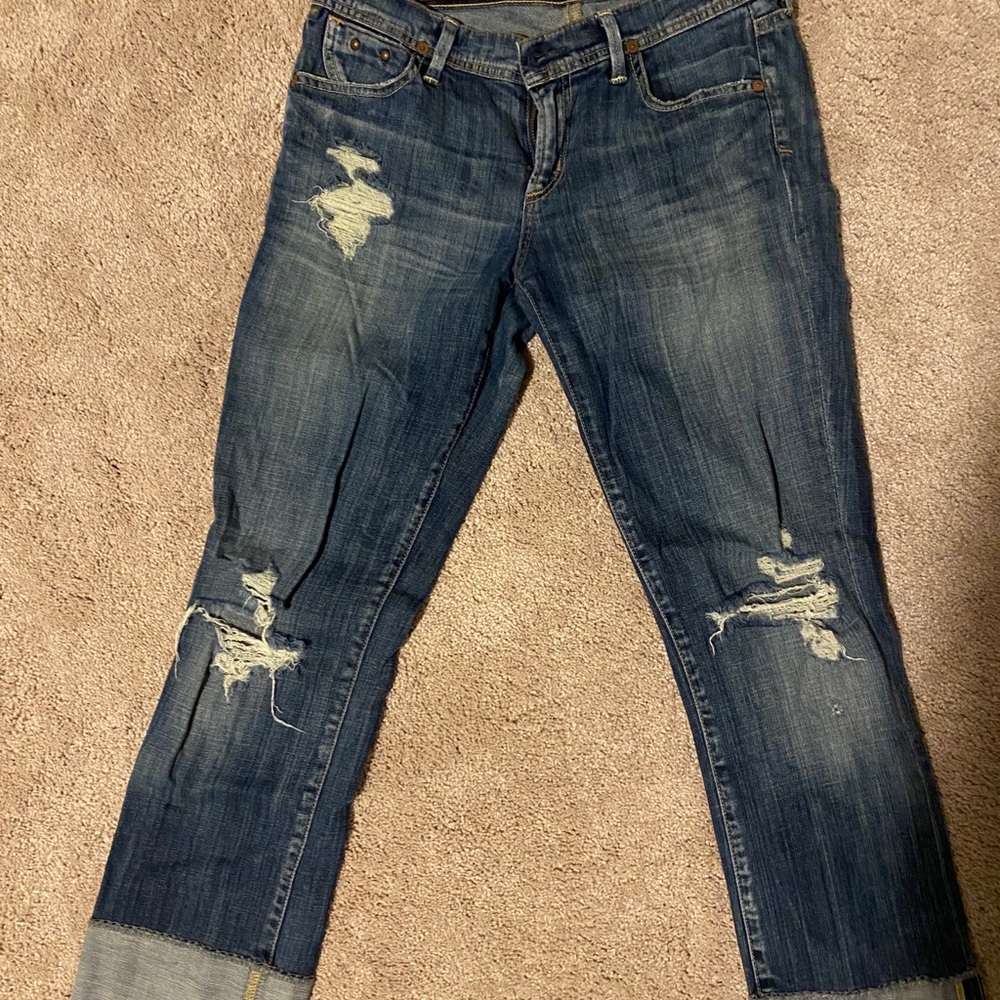 Citizens of humanity cropped ripped jeans